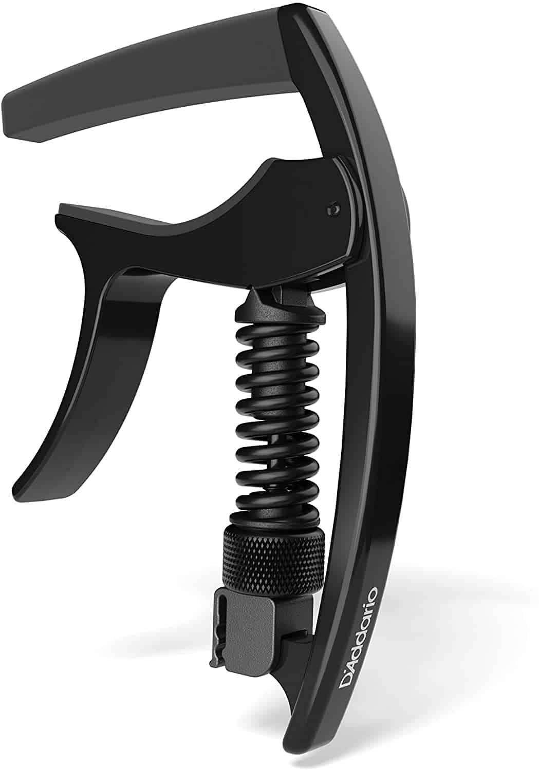 D’Addario NS Tri-Action Capo, Black – For 6-String Electric and Acoustic Guitars – Micrometer Tension Adjustment for Buzz-Free, In-Tune Performance - Single Hand Use – Integrated Pick Holder